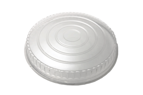 Line art illustration of clear transparent plastic non-vented lid for Ecopax 32 oz Athena paper bowl