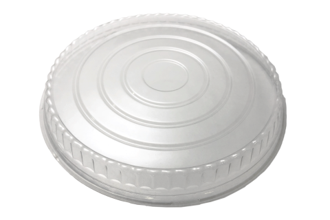 Line art illustration of clear transparent plastic non-vented lid for Ecopax 48 oz Athena paper bowl