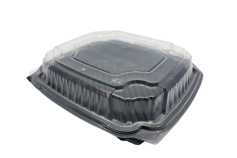 Ecopax EcoView PVS991-BK Hinged Container with Black Base and Clear Top